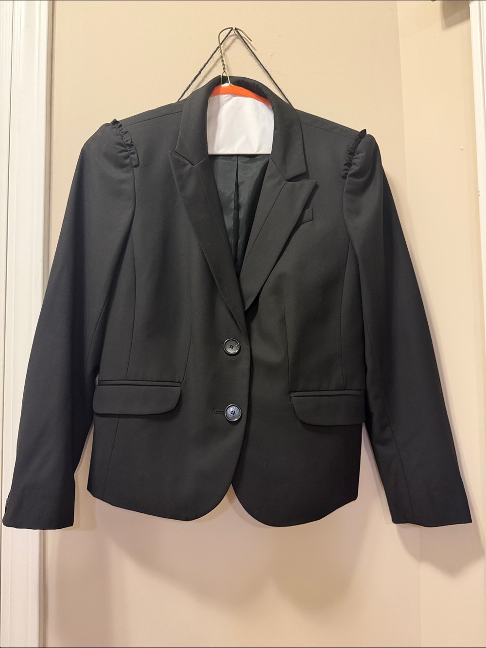 LOFT Petite Black Tailored Two-Button Blazer